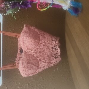 Coral ShineStar crop top.